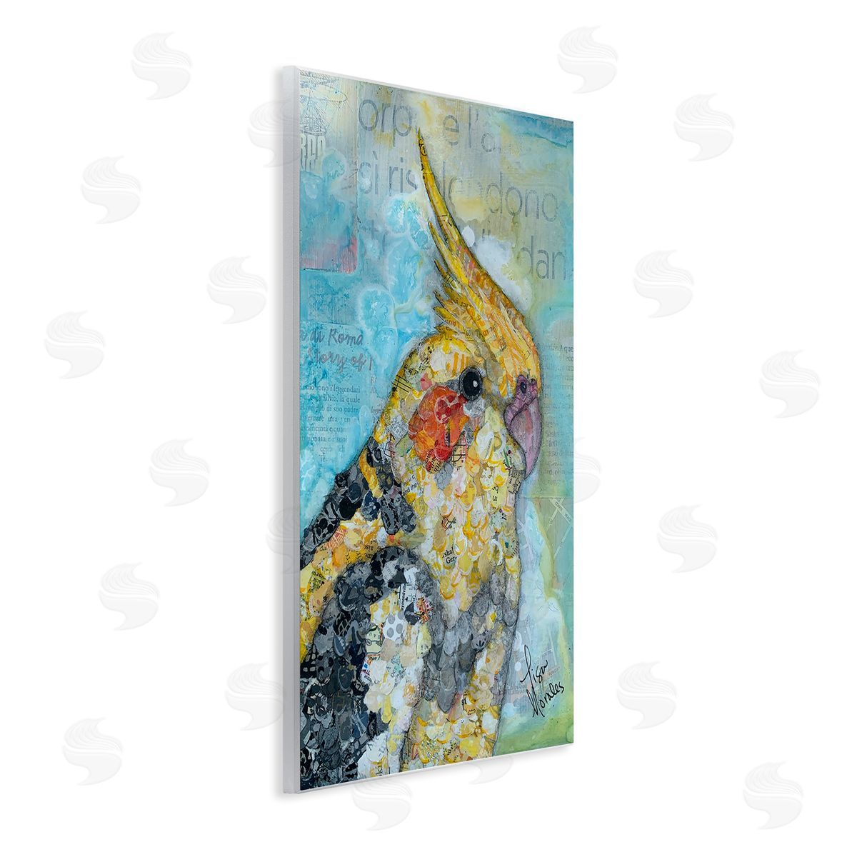 Lisa Morales Jolly Cockatiel Bird Assorted Layered Animal  Wall Plaque Art Print
