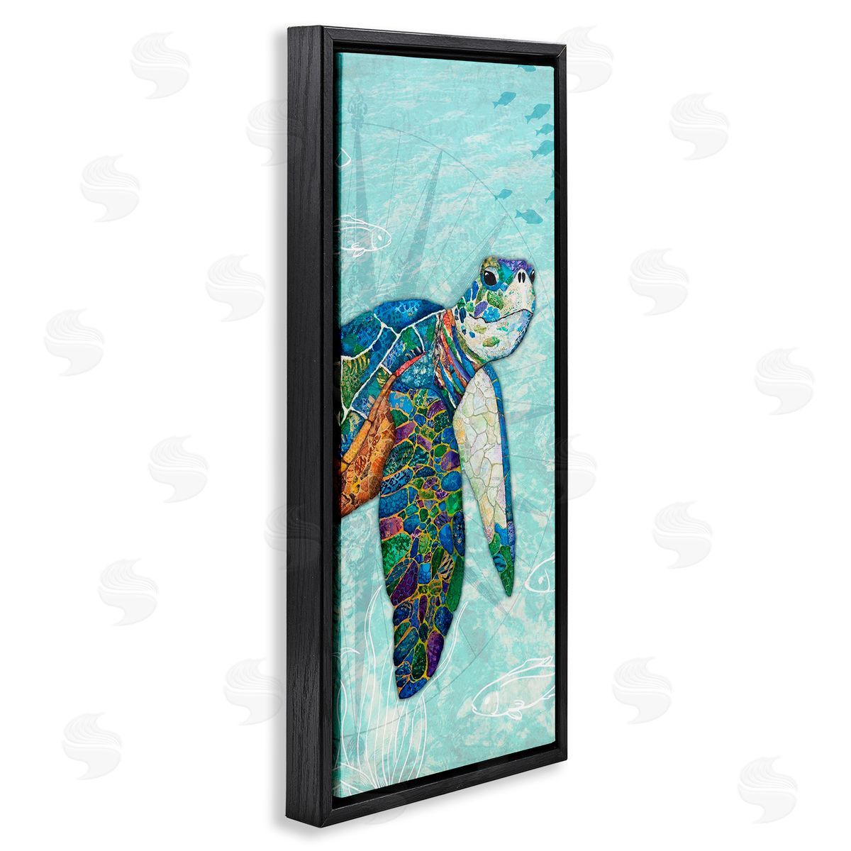 Lisa Morales Sea Turtle Underwater Ocean Mosaic Style Collage