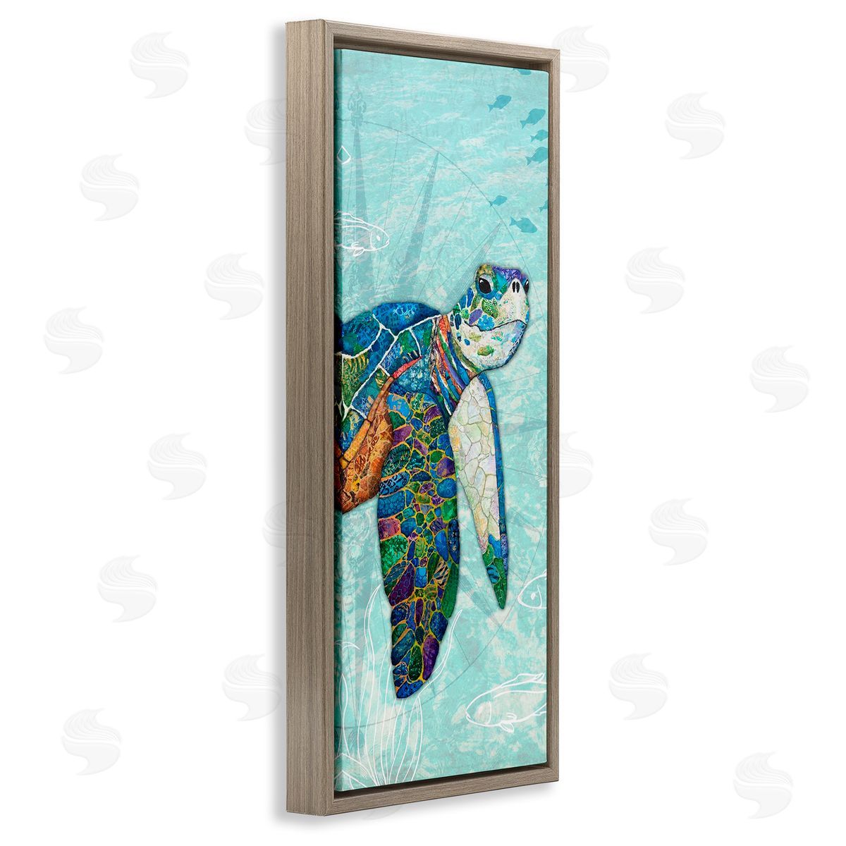 Lisa Morales Sea Turtle Underwater Ocean Mosaic Style Collage