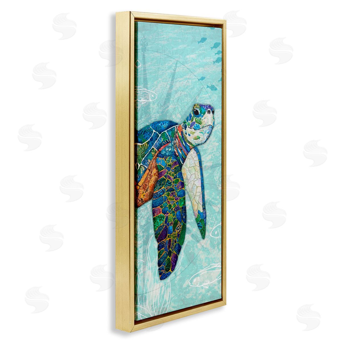 Lisa Morales Sea Turtle Underwater Ocean Mosaic Style Collage