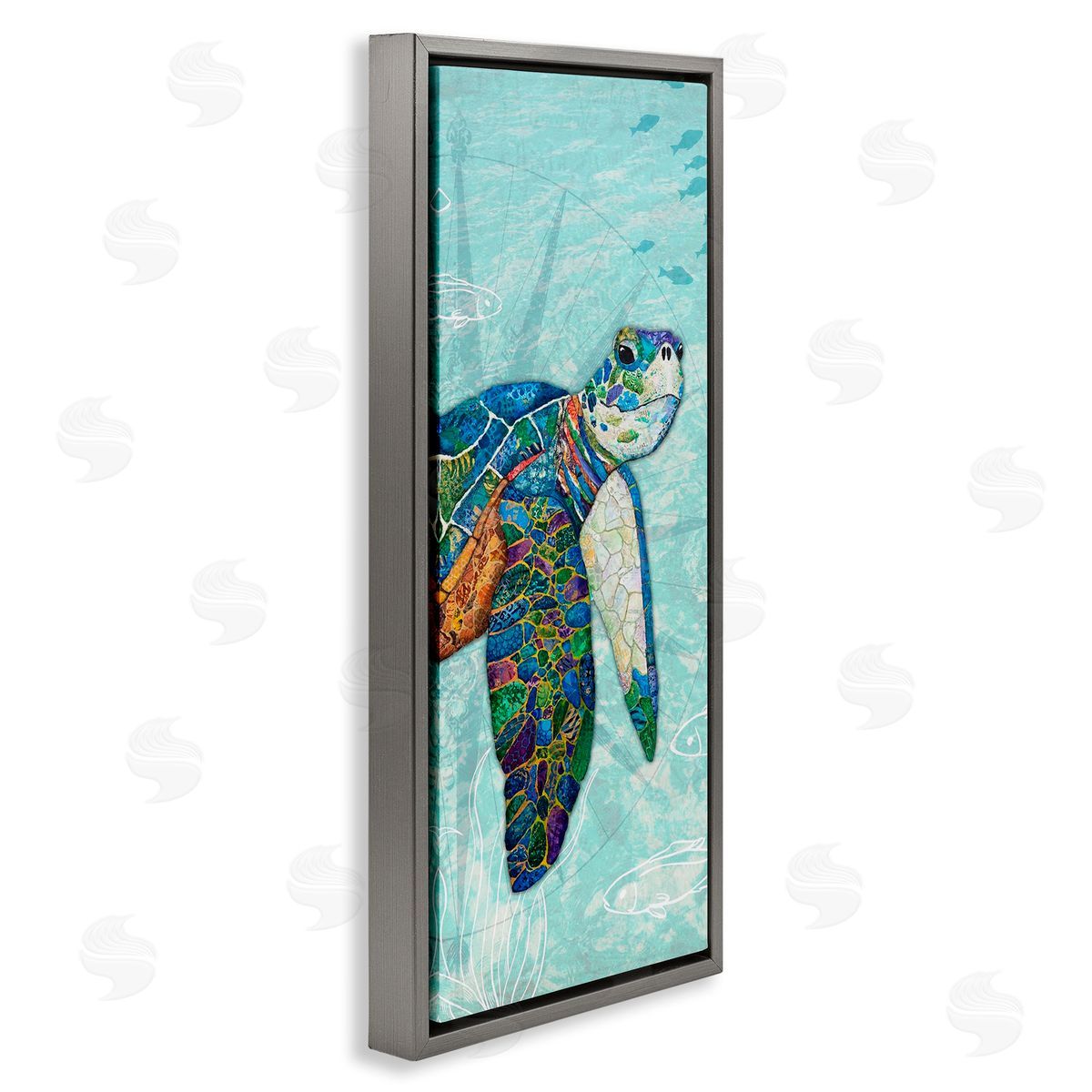 Lisa Morales Sea Turtle Underwater Ocean Mosaic Style Collage
