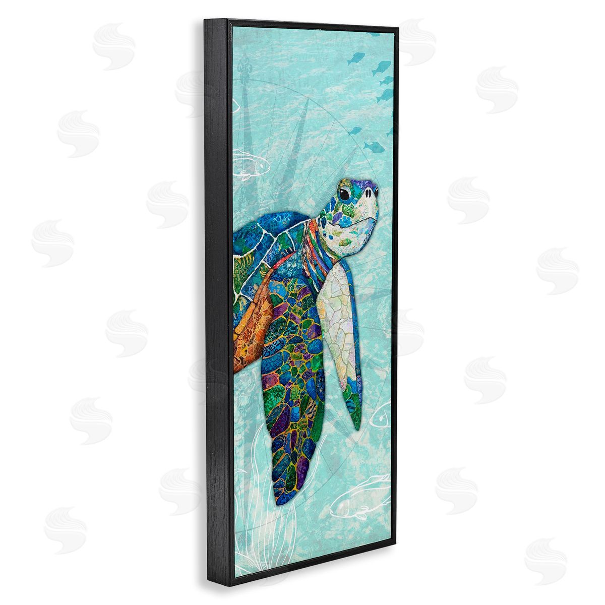 Lisa Morales Sea Turtle Underwater Ocean Mosaic Style Collage