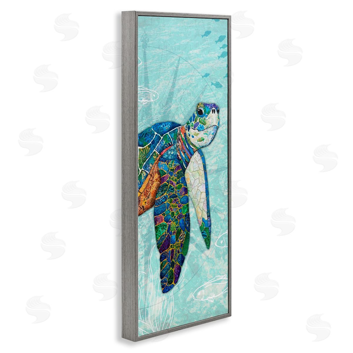 Lisa Morales Sea Turtle Underwater Ocean Mosaic Style Collage