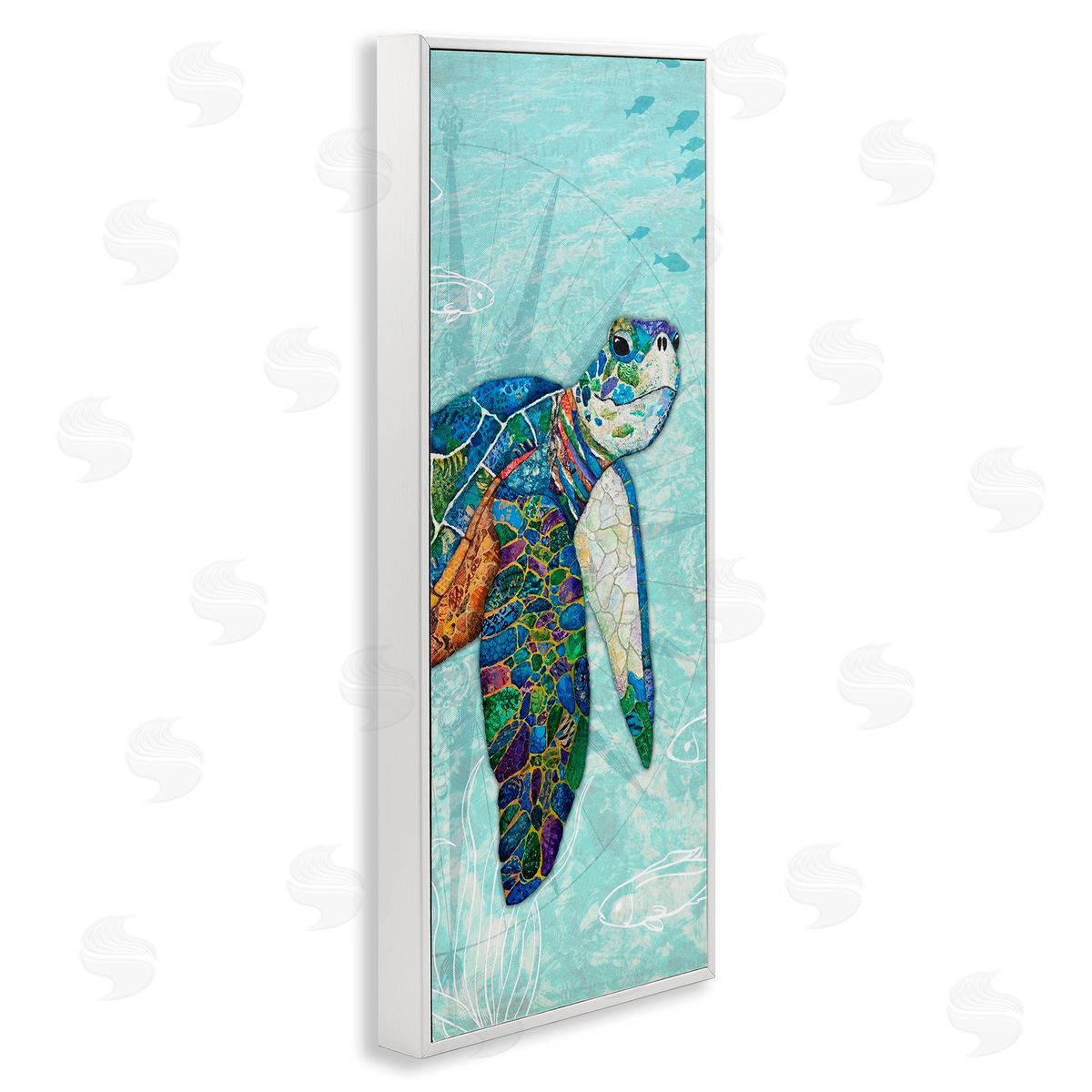 Lisa Morales Sea Turtle Underwater Ocean Mosaic Style Collage