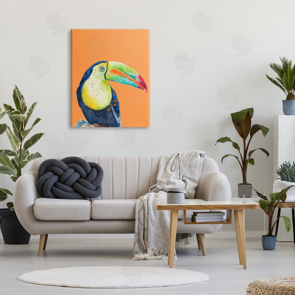 Patricia Pinto Tropical Toucan Portrait Vivid Beak Rainforest Bird Canvas Wall Art Print in Room