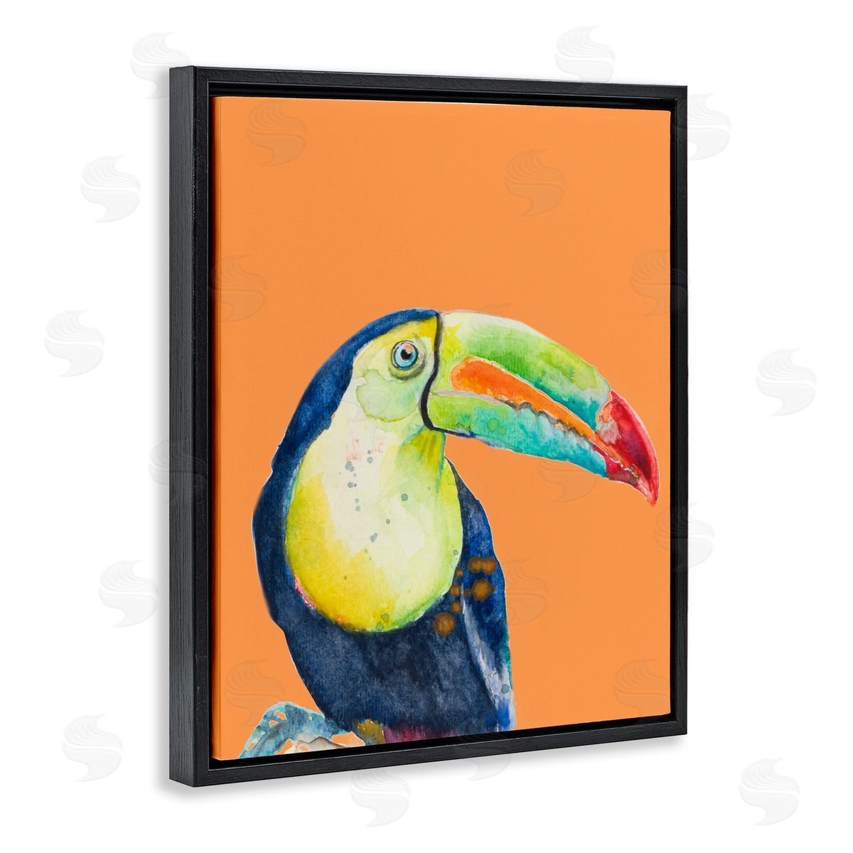 Patricia Pinto Tropical Toucan Portrait Vivid Beak Rainforest Bird Black Floating Frame Canvas Wall Art Print