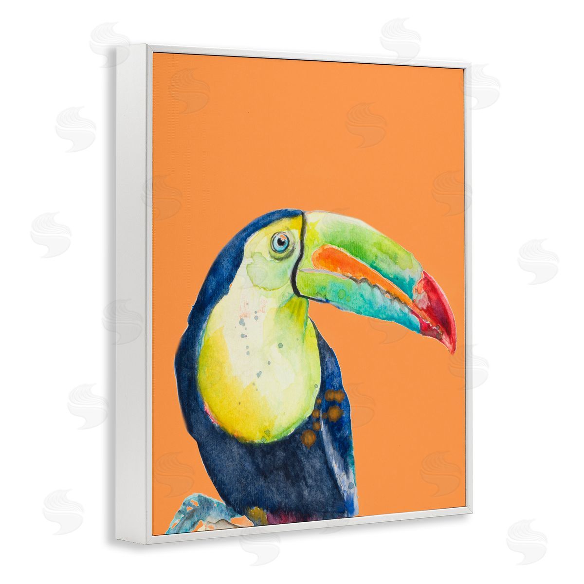 Patricia Pinto Tropical Toucan Portrait Vivid Beak Rainforest Bird White Framed Giclee Wall Art Print