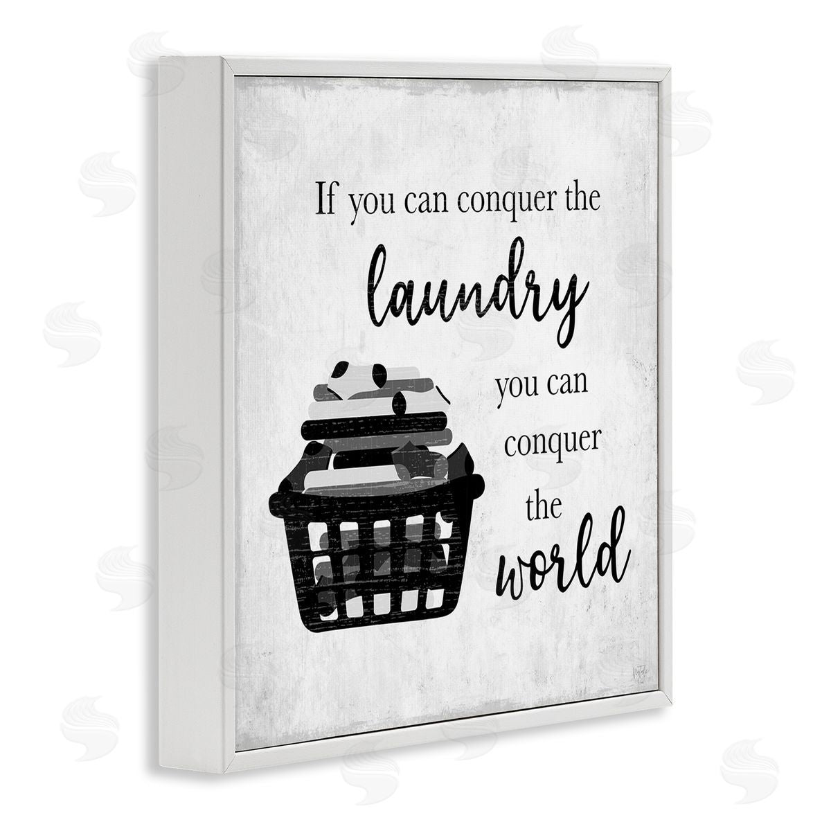 Natalie Carpentieri Conquering Laundry & World Casual Home Phrase  White Framed Glicee Wall Art Print