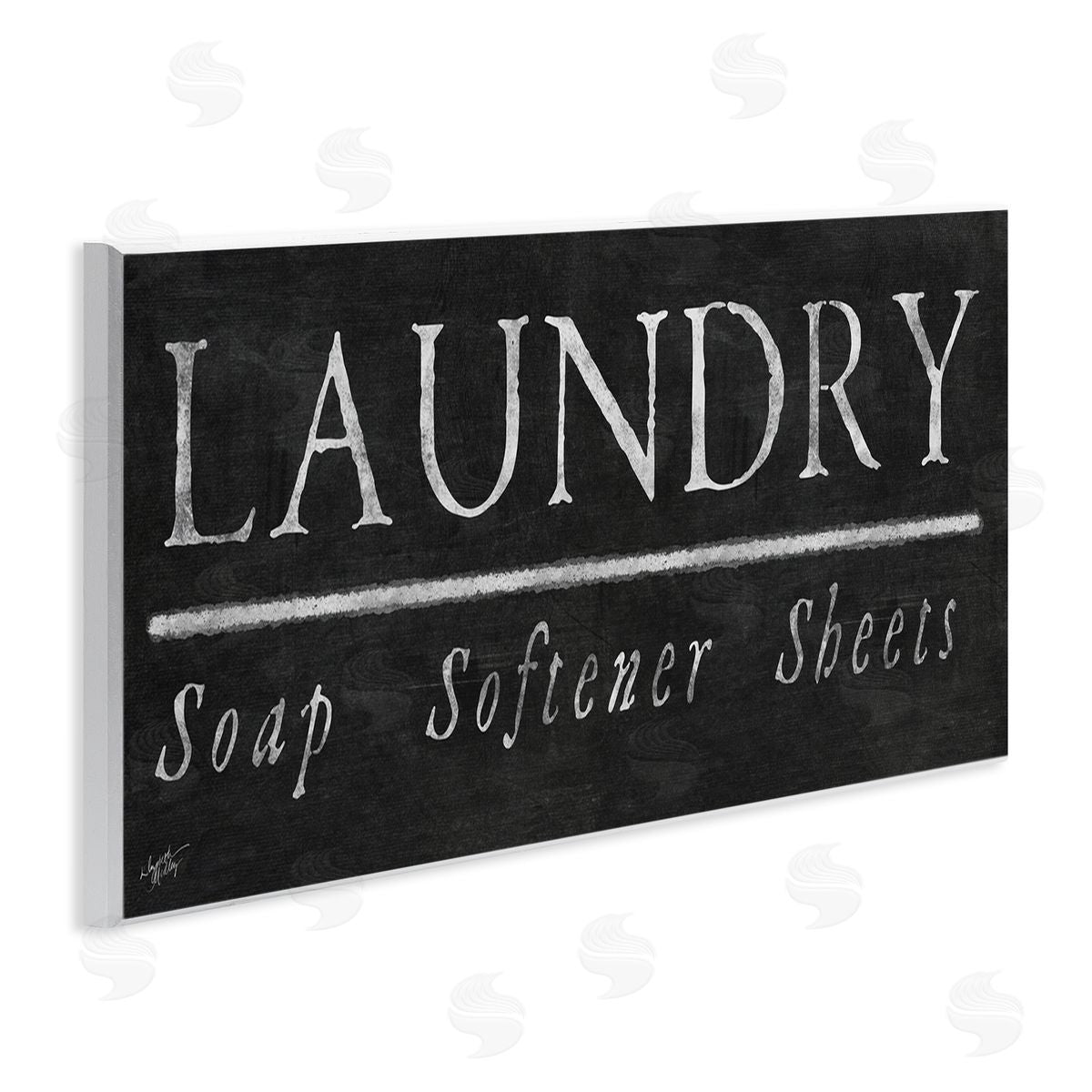 Elizabeth Medley Laundry Materials Black Rustic Chalkboard Signage