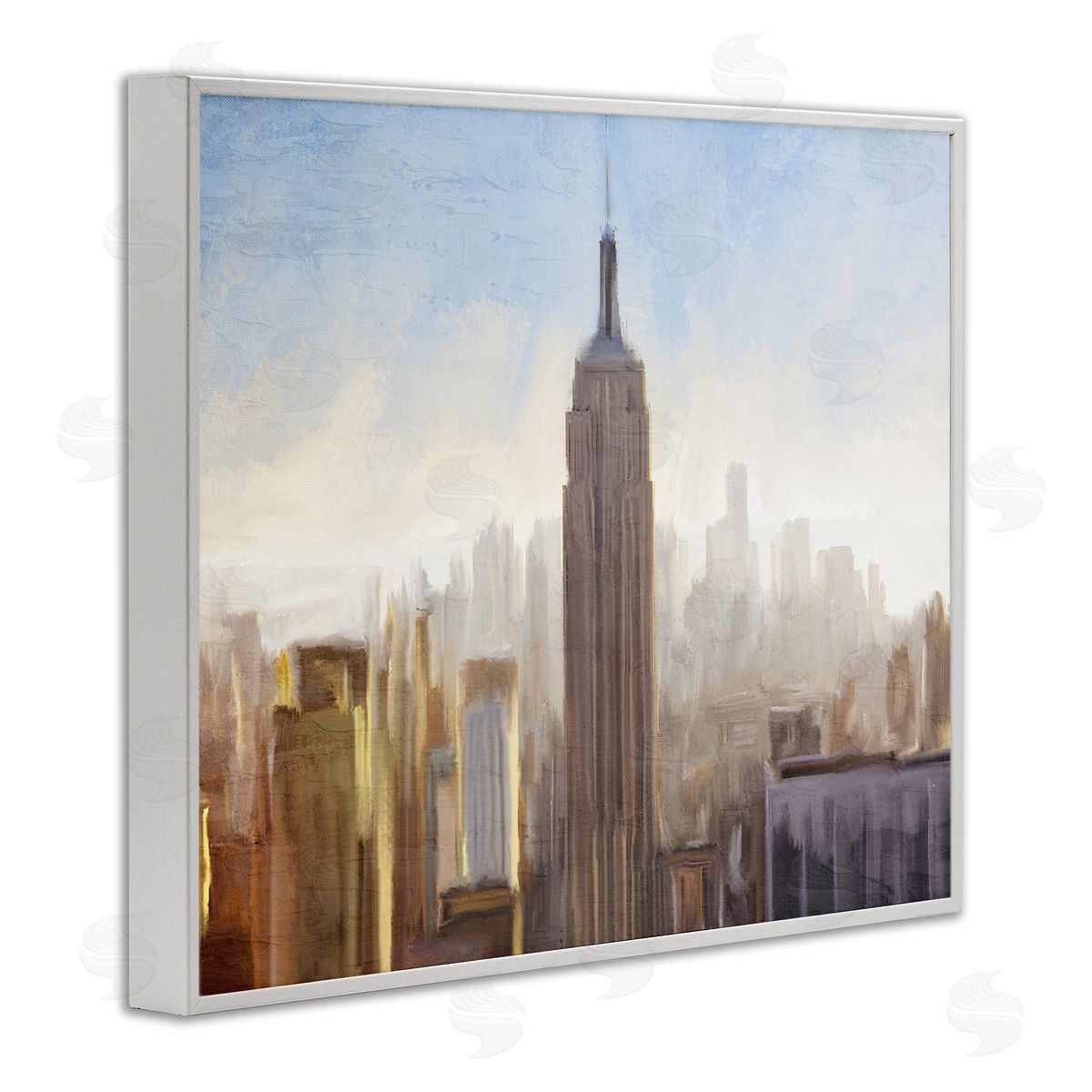 Kim Allen Bustling New York Cityscape Distant Buildings Skyline  White Framed Giclee Wall Art Print
