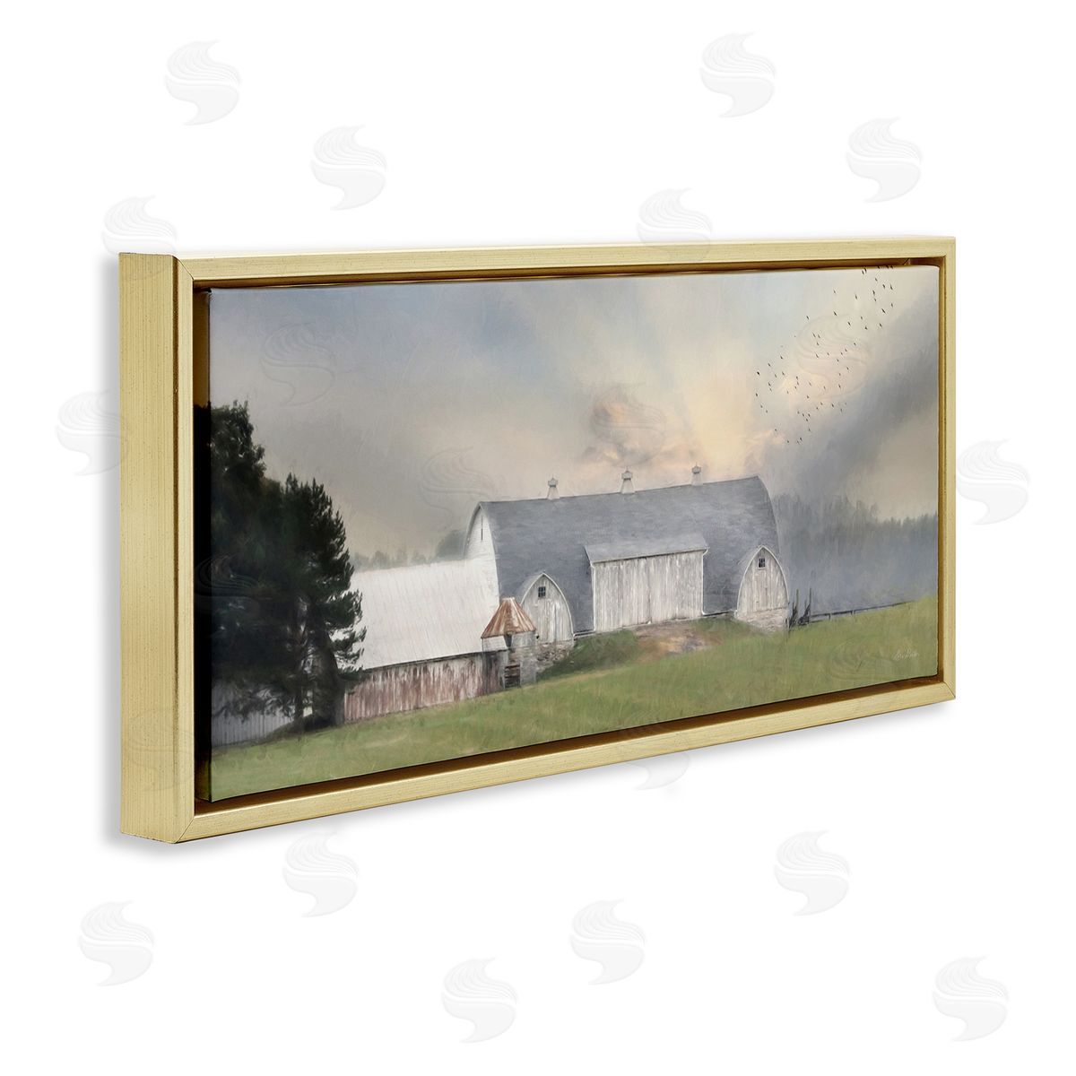 Lori Deiter Sunlit Barn Birds Flying Rural Countryside Pasture