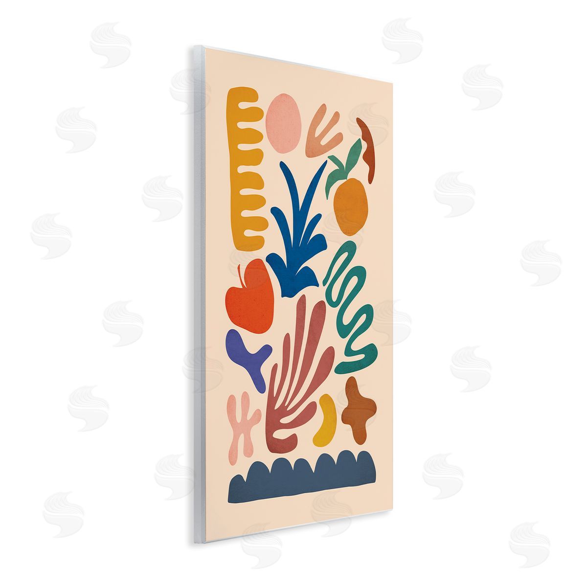JJ House LLC Abstract Cutout Fruit Plant Shapes Geometric Botanicals Wall Plaque Art Print