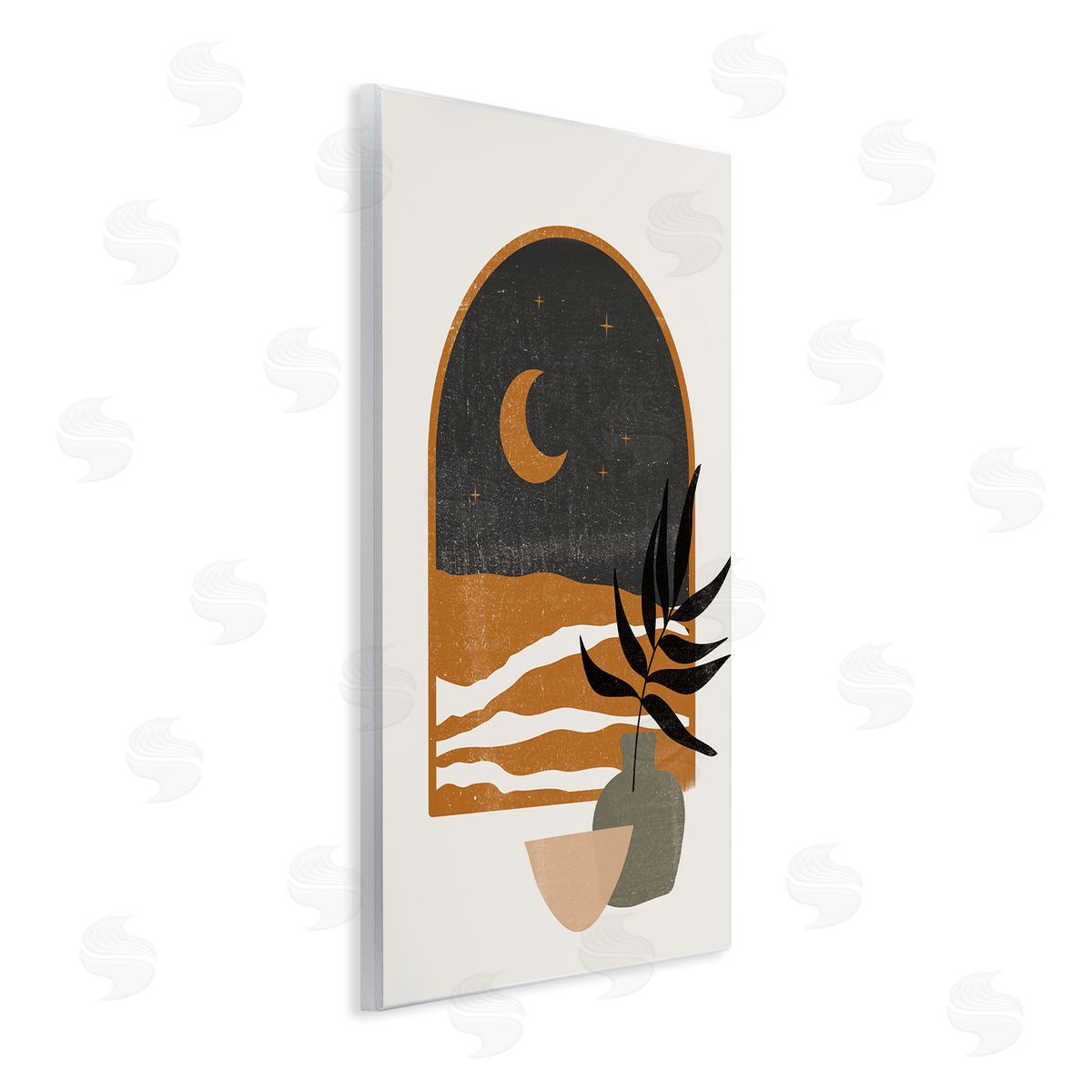 JJ House LLC Lovely Night Sky Desert Moon Scene Through Window Wall Plaque Art Print