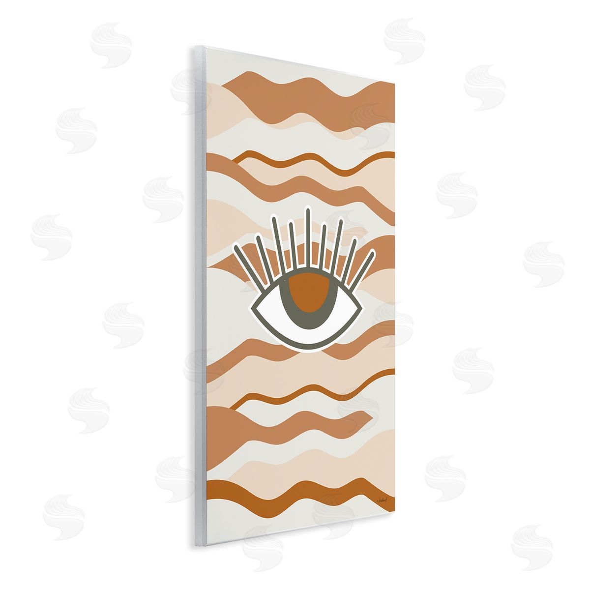 Martina Pavlova Earthy Modern Spiritual Eye Wavy Striped Shapes  Wall Plaque Art Print