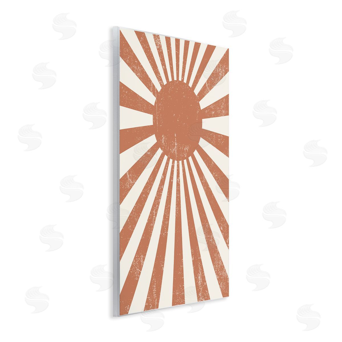 Stupell Studio Vintage Striped Sun Rays Beaming Weathered Wall Plaque Art Print