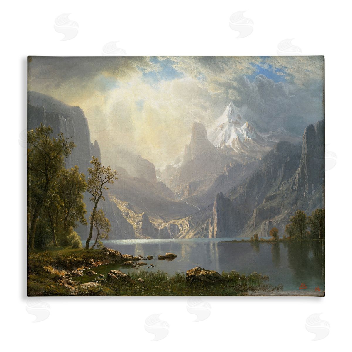 one1000paintings American Landscape Classic Albert Bierstadt Luminous Painting Stretched Canvas Wall Art Print