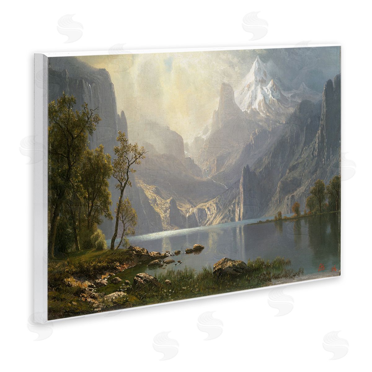 one1000paintings American Landscape Classic Albert Bierstadt Luminous Painting Wall Plaque Art Print
