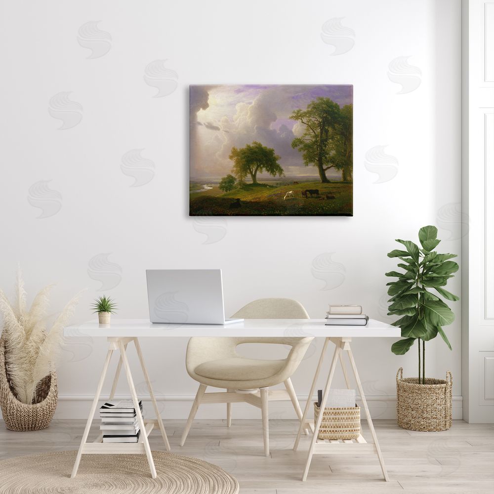 one1000paintings California Spring Classic Albert Bierstadt Landscape Painting Canvas Wall Art Print in Room