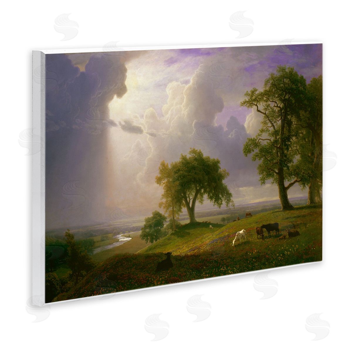 one1000paintings California Spring Classic Albert Bierstadt Landscape Painting Wall Plaque Art Print