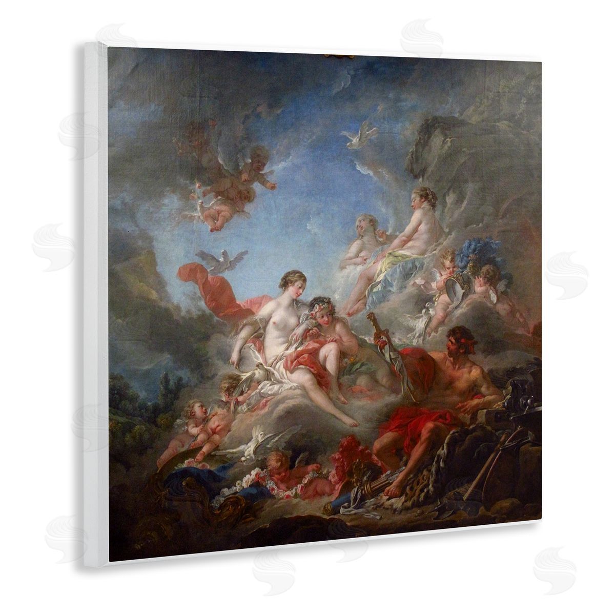 one1000paintings Les Forges de Vulcain (1757) Francois Boucher Classic Painting Wooden Wall Plaque Art Print