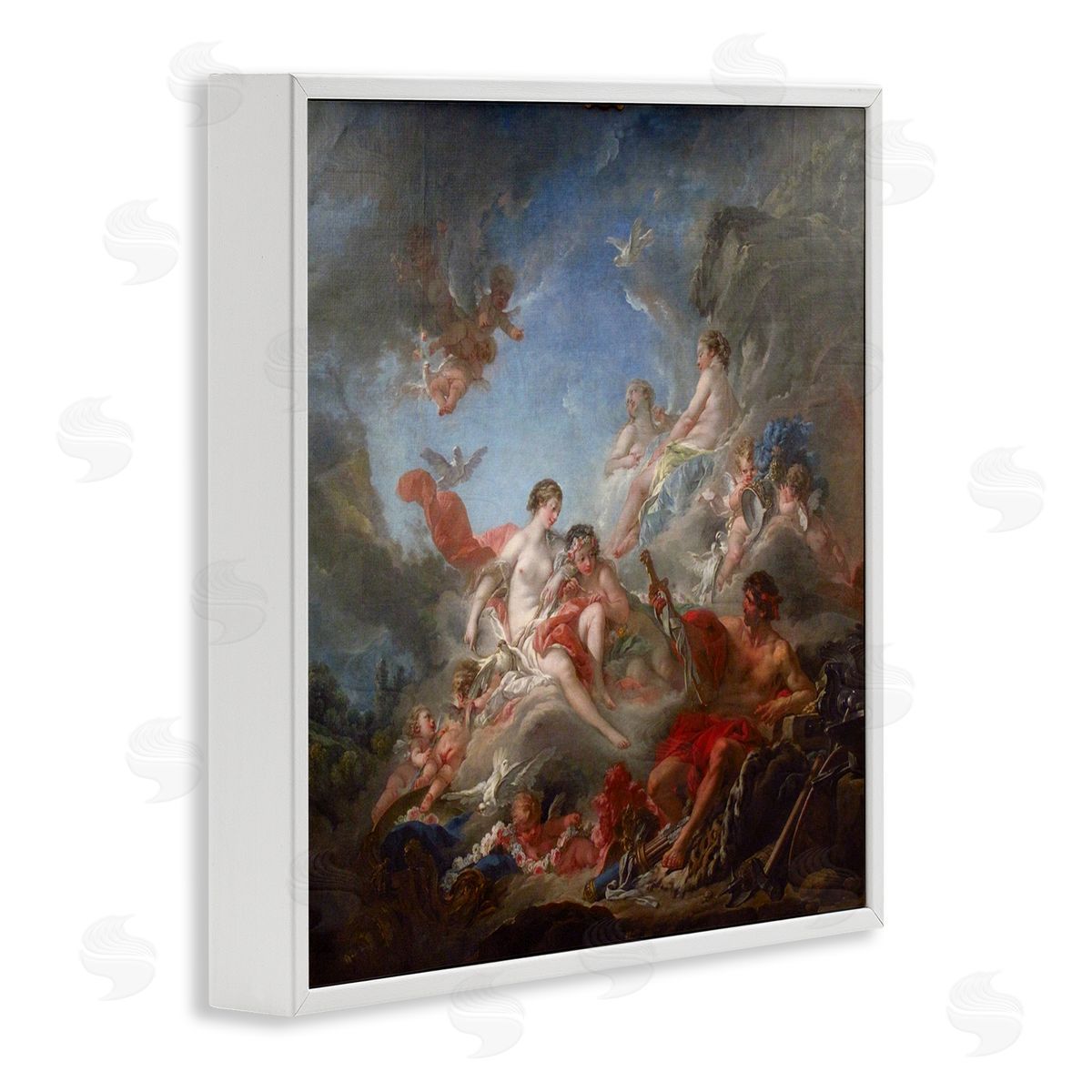 one1000paintings Les Forges de Vulcain (1757) Francois Boucher Classic Painting White Framed Glicee Wall Art Print