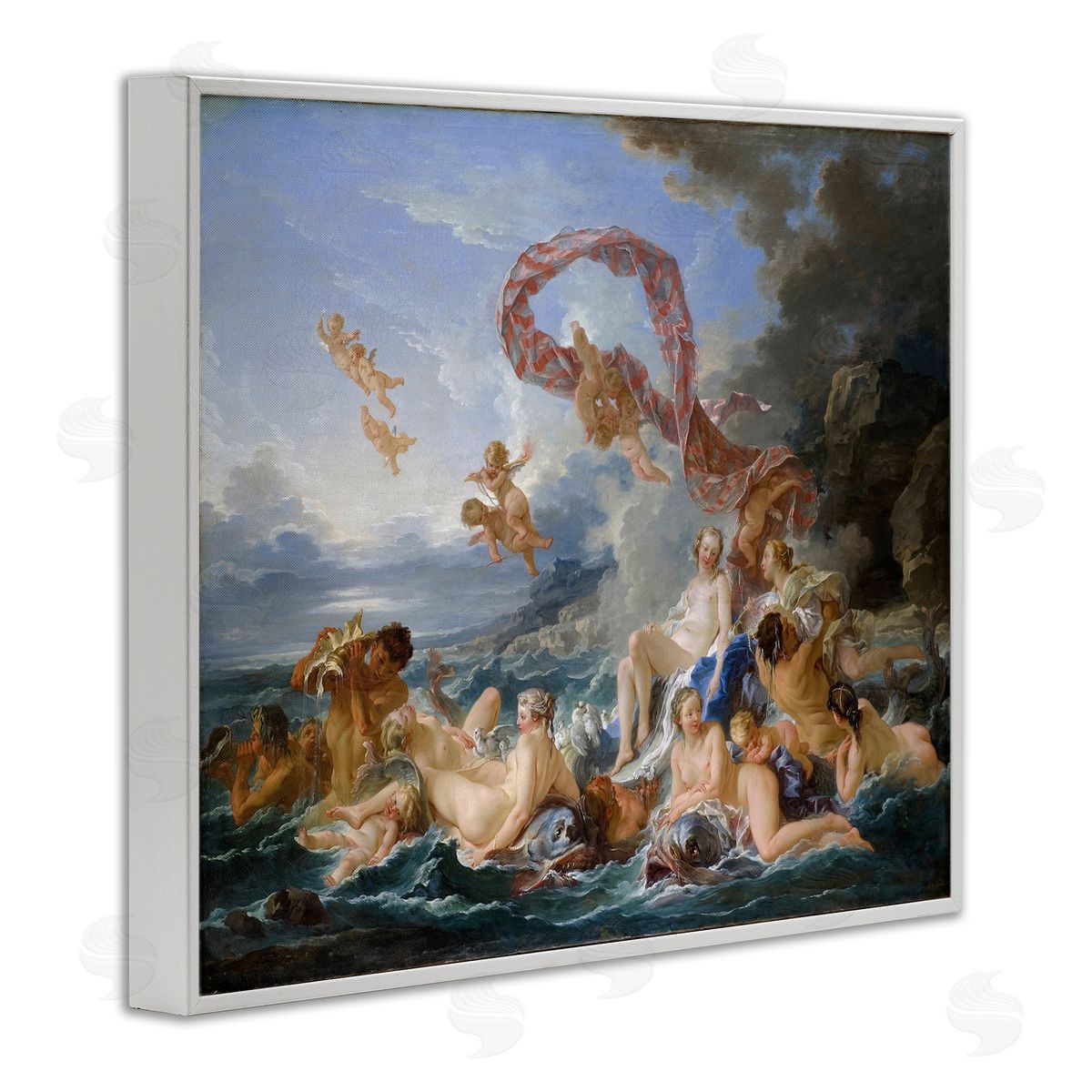 one1000paintings The Triumph of Venus Francois Boucher Classic Painting White Framed Giclee Wall Art Print