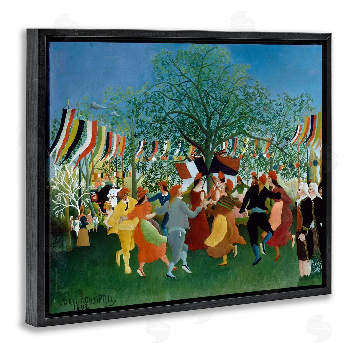 one1000paintings A Centennial of Independence Henri Rousseau Classic Painting Black Floating Frame Canvas Wall Art Print