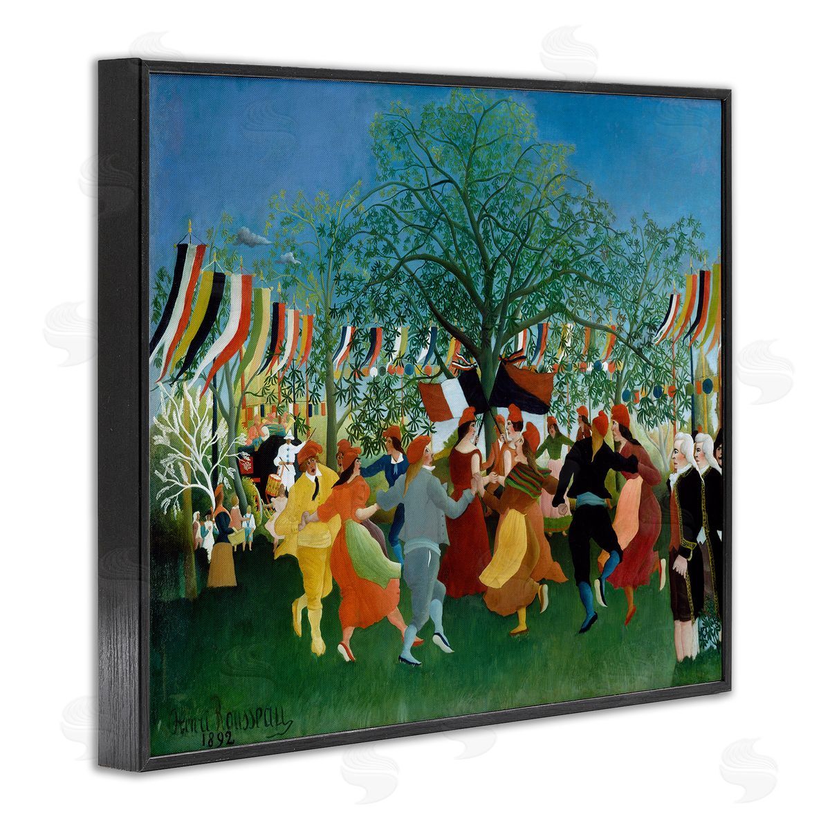 one1000paintings A Centennial of Independence Henri Rousseau Classic Painting Black Framed Giclee Wall Art Print