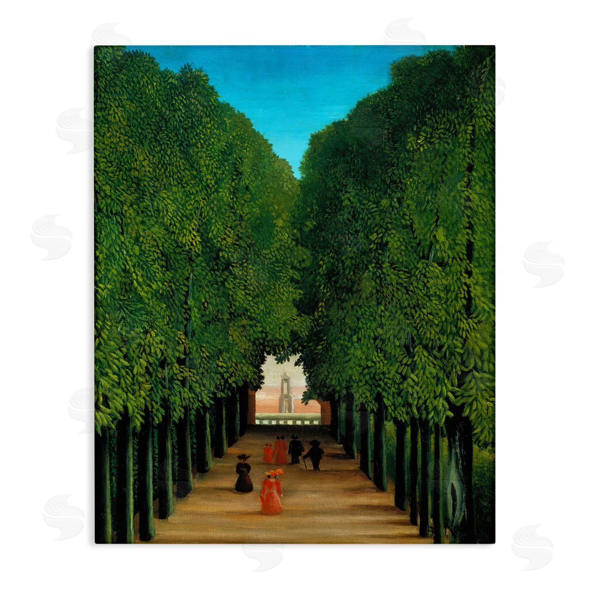 one1000paintings Avenue in Park at Saint Cloud Henri Rousseau Classical Painting Stretched Canvas Wall Art Print