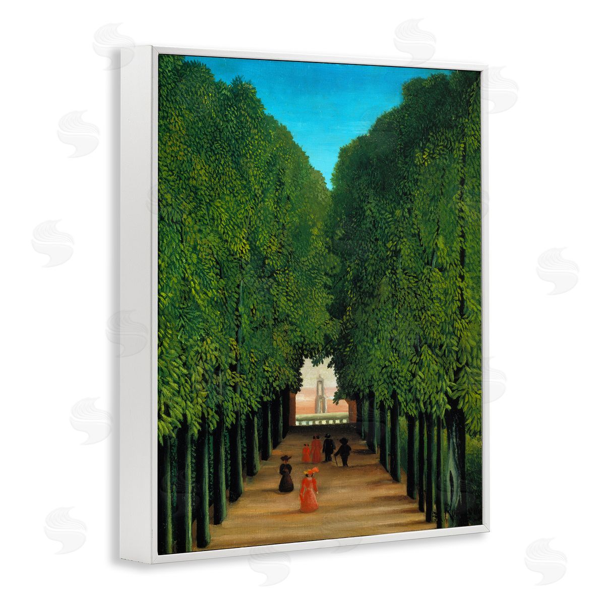one1000paintings Avenue in Park at Saint Cloud Henri Rousseau Classical Painting White Framed Giclee Wall Art Print