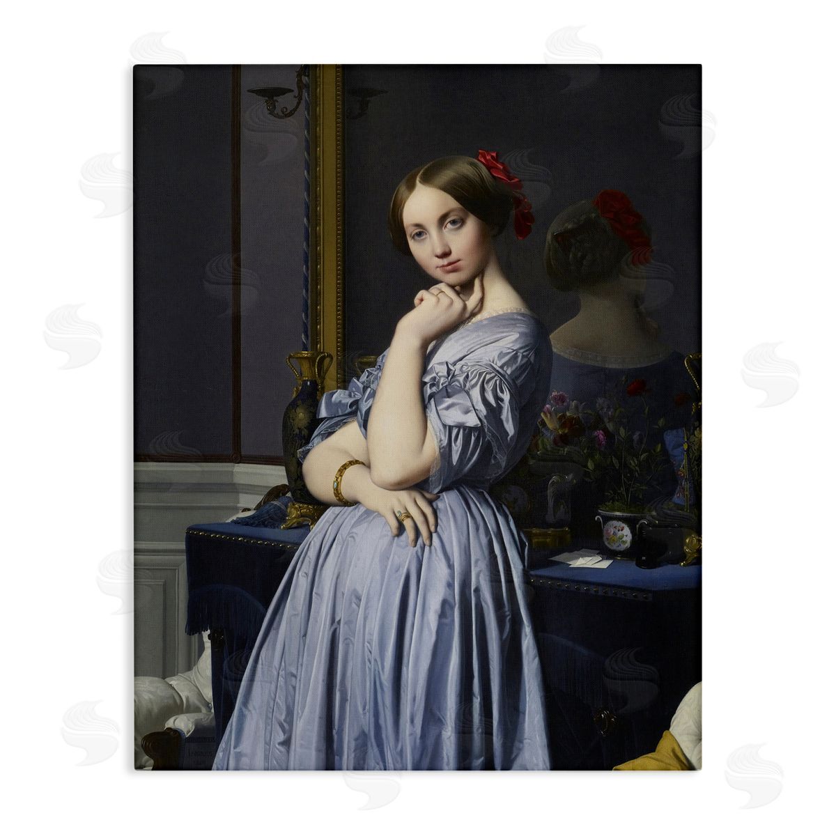 one1000paintings Comtesse d Haussonville Jean Auguste Dominique Ingres Countess Painting Stretched Canvas Wall Art Print