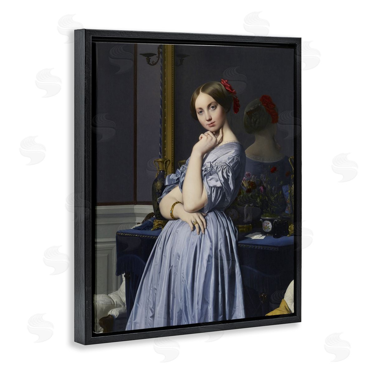 one1000paintings Comtesse d Haussonville Jean Auguste Dominique Ingres Countess Painting Black Floating Frame Canvas Wall Art Print