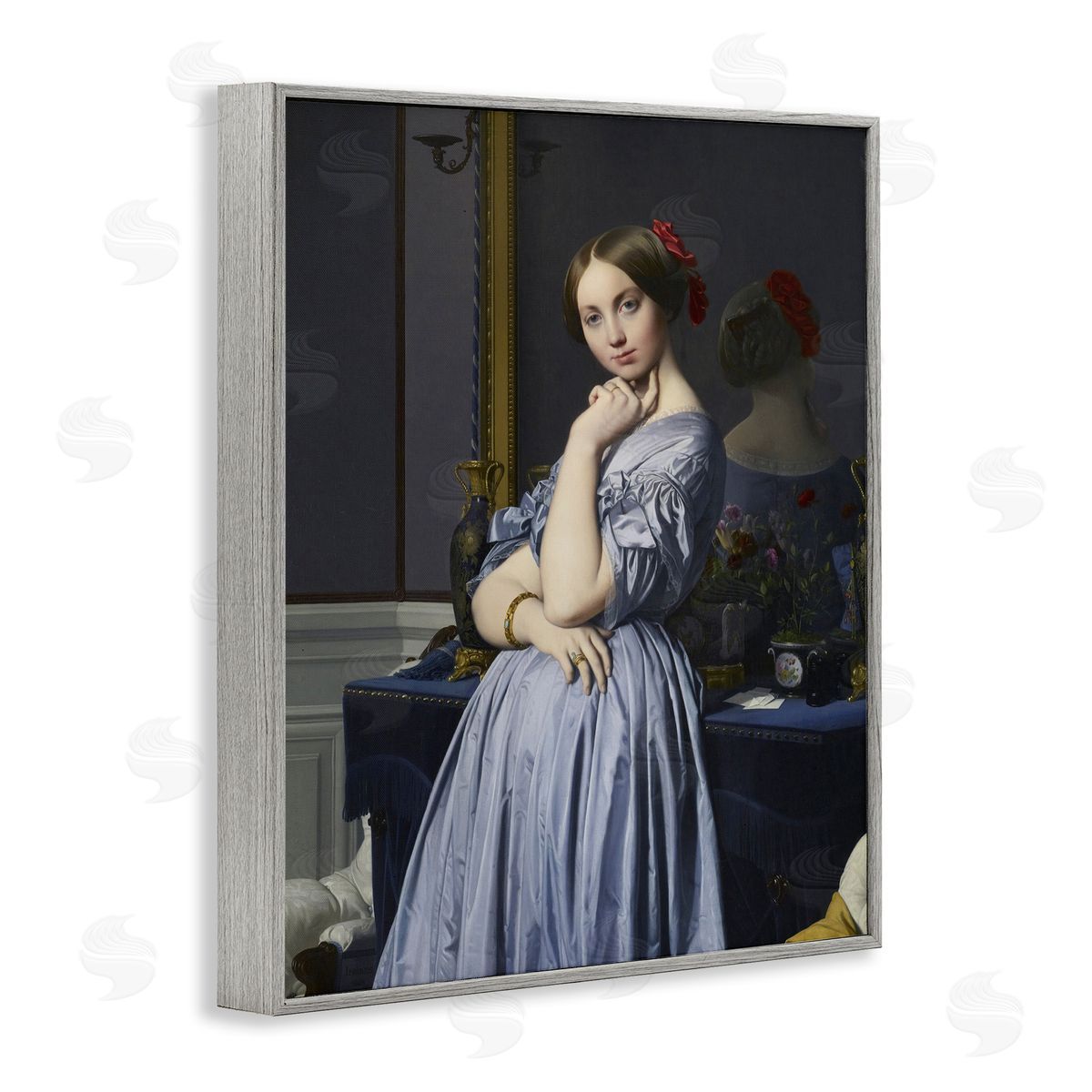one1000paintings Comtesse d Haussonville Jean Auguste Dominique Ingres Countess Painting Gray Framed Giclee Wall Art Print