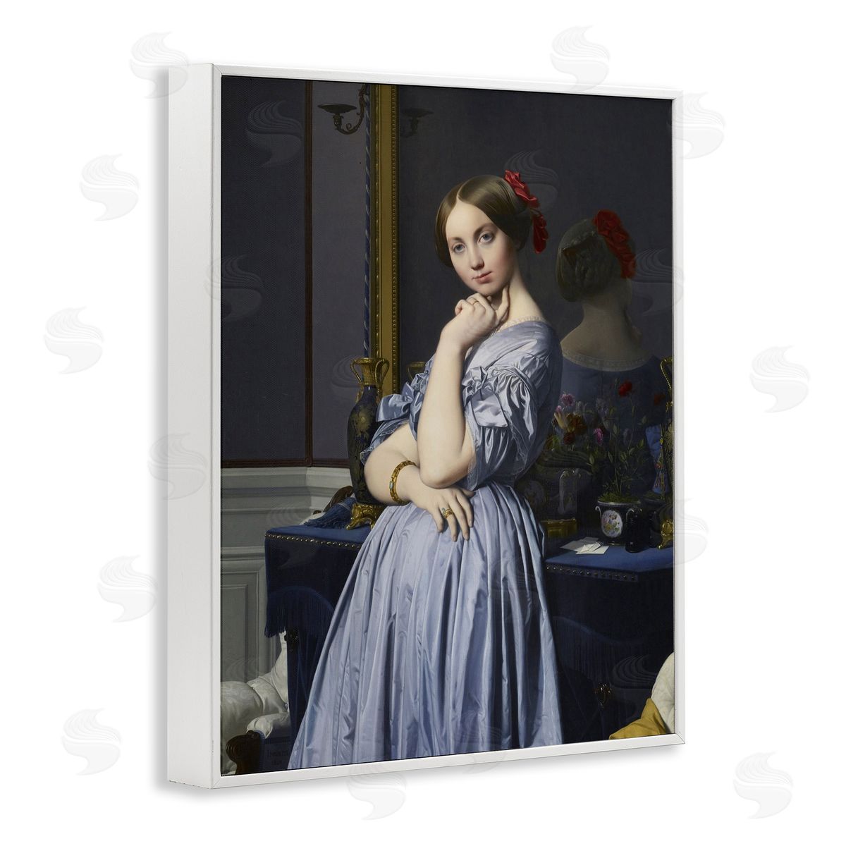 one1000paintings Comtesse d Haussonville Jean Auguste Dominique Ingres Countess Painting White Framed Giclee Wall Art Print