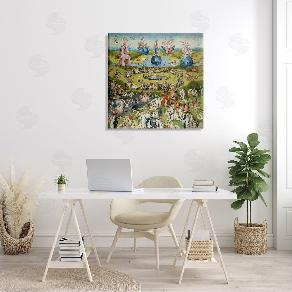 one1000paintings Garden of Earthly Delights Center Panel Hieronymus Bosch Painting Canvas Wall Art in Room