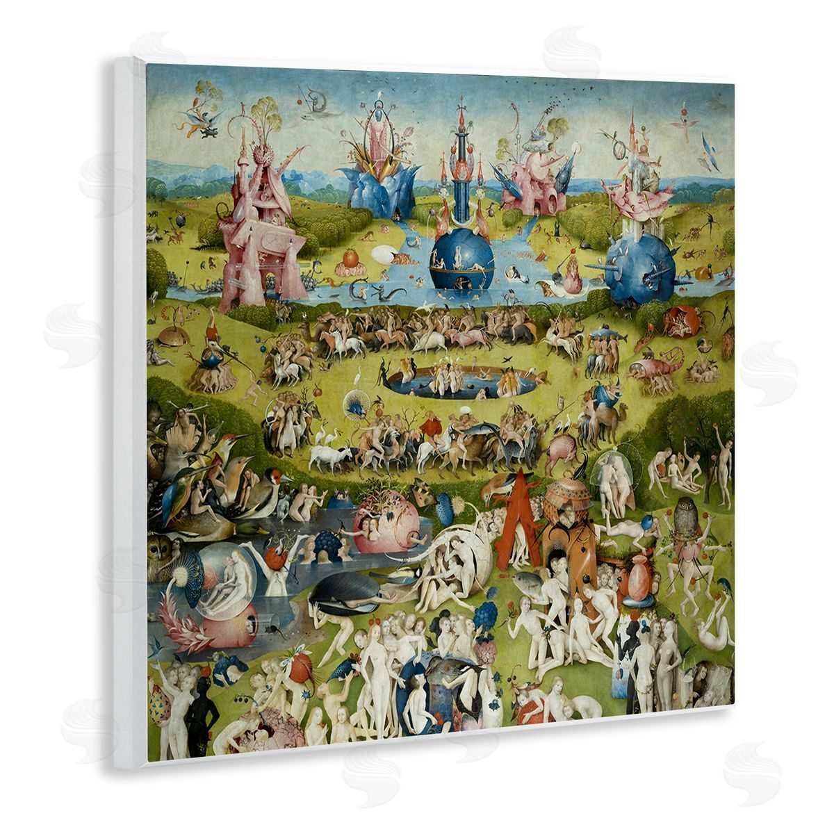 one1000paintings Garden of Earthly Delights Center Panel Hieronymus Bosch Painting Wooden Wall Plaque Art Print