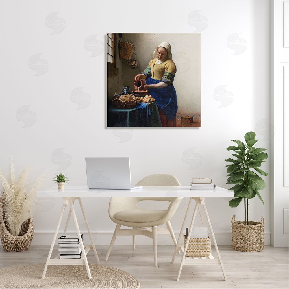 one1000paintings The Kitchen Maid Johannes Vermeer Classical Painting Canvas Wall Art in Room