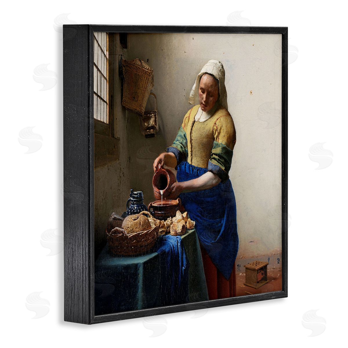 one1000paintings The Kitchen Maid Johannes Vermeer Classical Painting Black Framed Glicee Wall Art Print