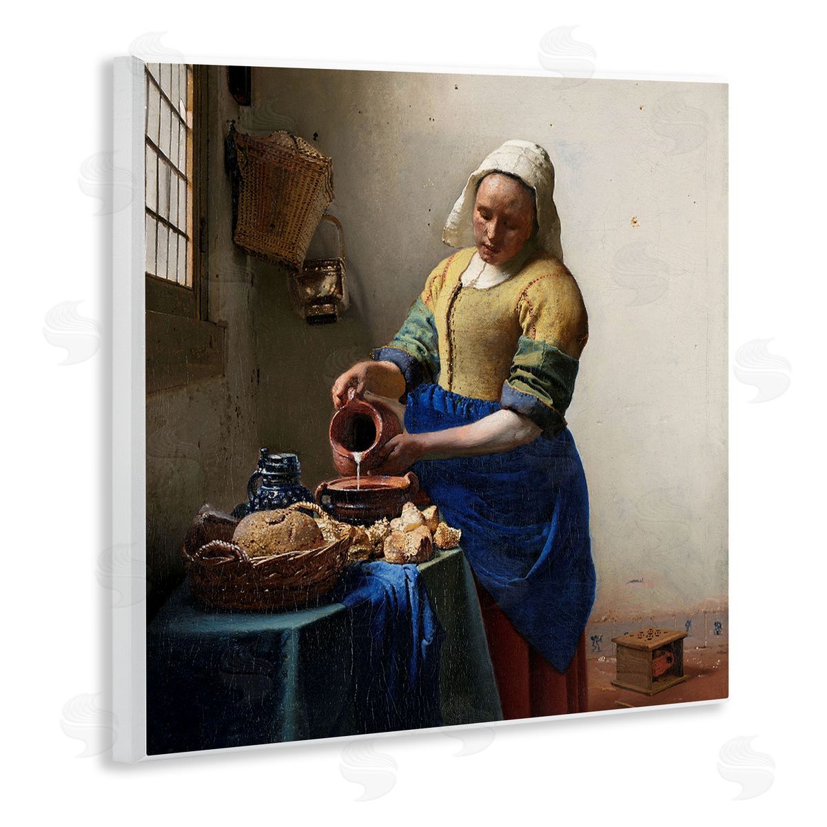 one1000paintings The Kitchen Maid Johannes Vermeer Classical Painting Wooden Wall Plaque Art Print