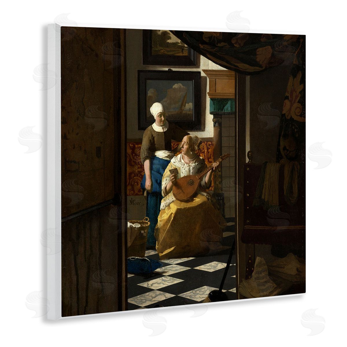 one1000paintings The Love Letter Johannes Vermeer Classical Portrait Painting Wooden Wall Plaque Art Print