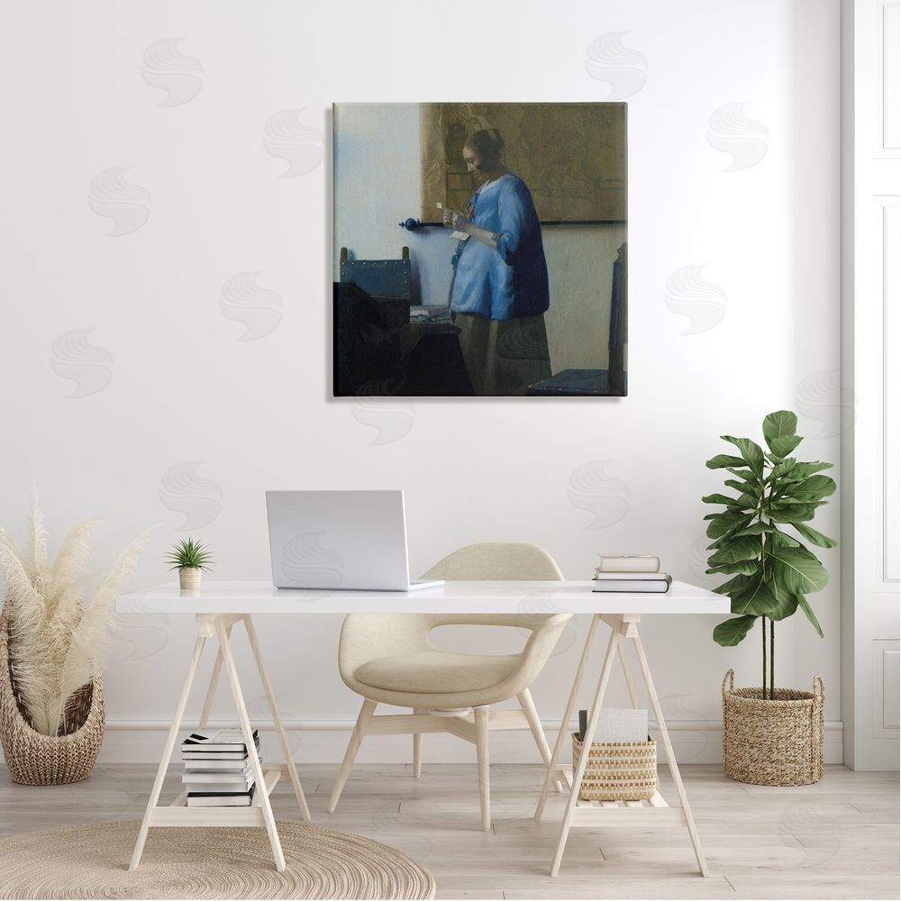 one1000paintings Woman Reading a Letter Johannes Vermeer Classical Painting Canvas Wall Art in Room