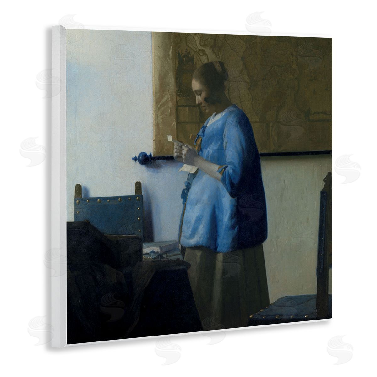 one1000paintings Woman Reading a Letter Johannes Vermeer Classical Painting Wooden Wall Plaque Art Print