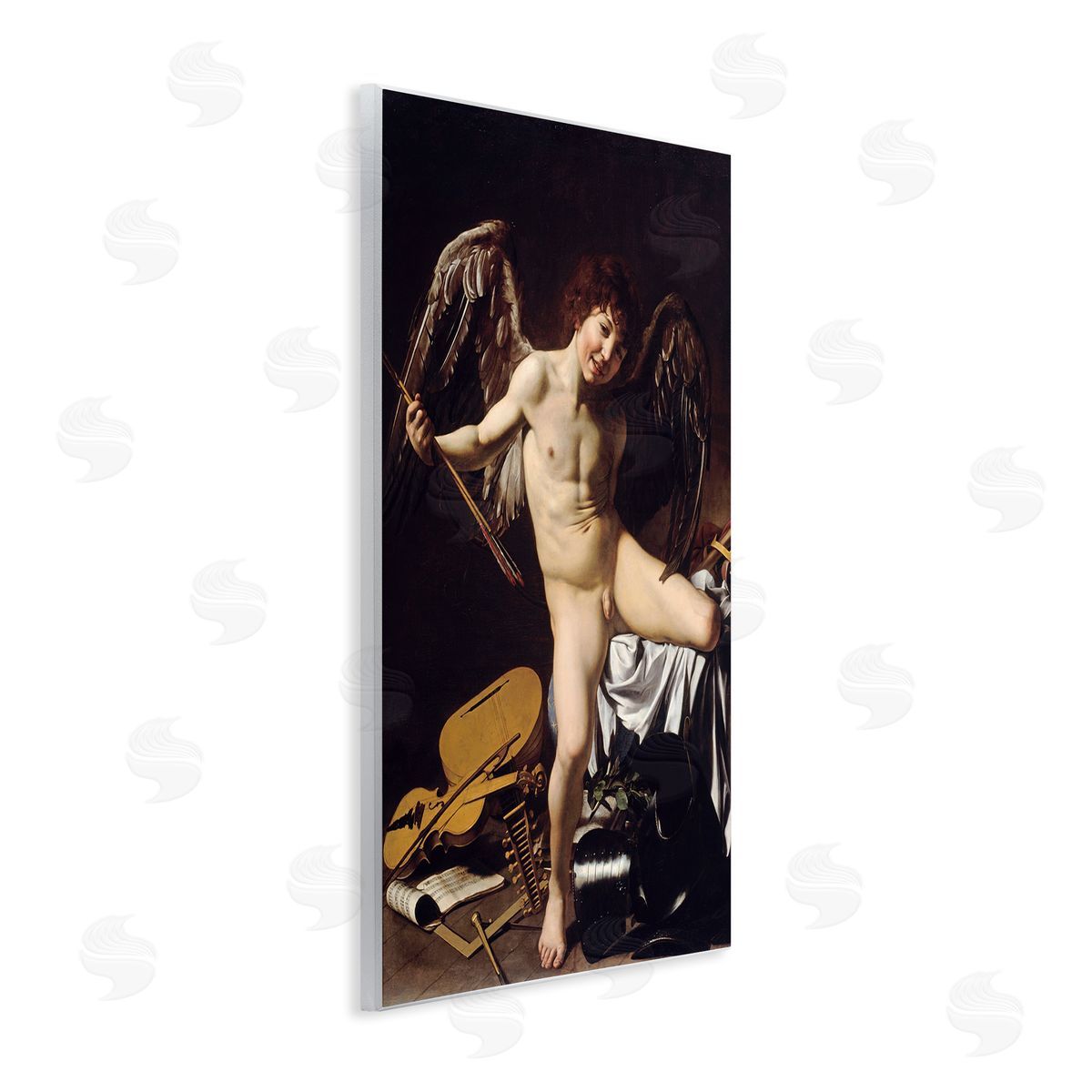 one1000paintings Cupid as Victor Caravaggio Classic Painting Nude Portrait Wall Plaque Art Print