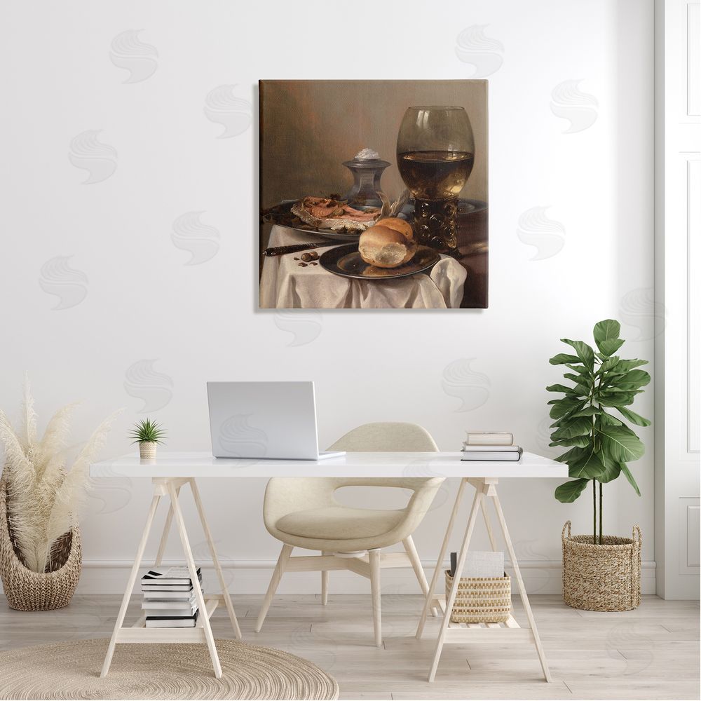 one1000paintings Still Life with Salt Pieter Claesz Classical Painting Canvas Wall Art in Room