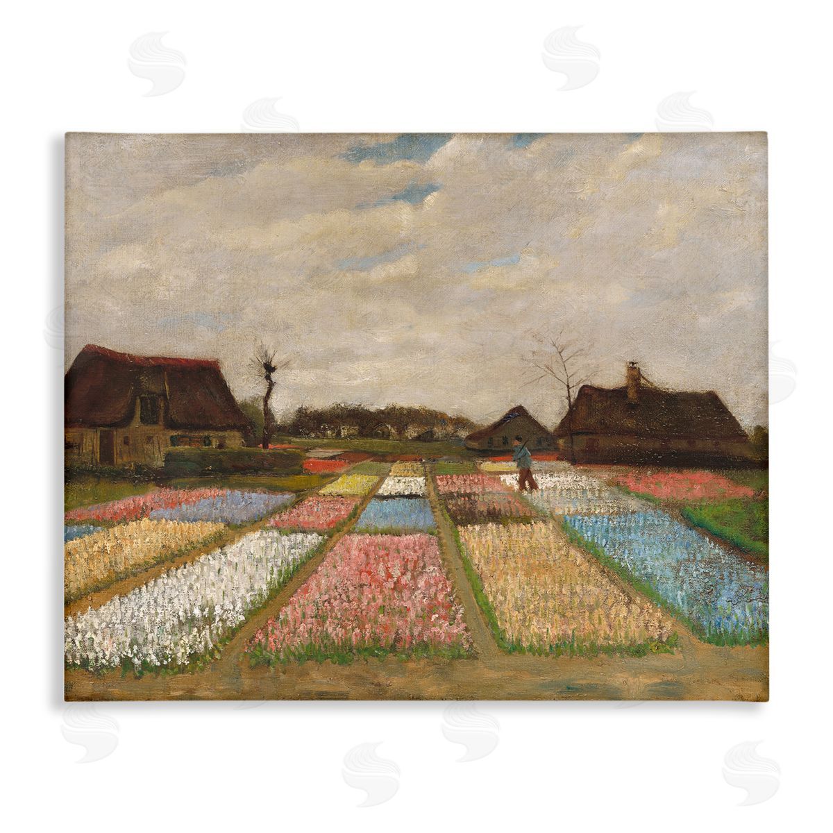 one1000paintings Bulb Fields in Holland Vincent van Gogh Classic Painting Stretched Canvas Wall Art Print