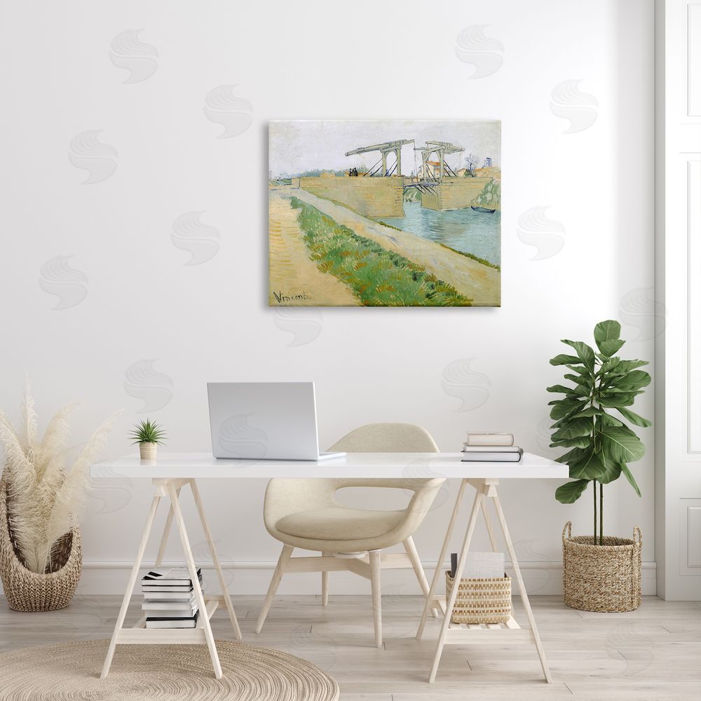 one1000paintings De Brug Van Langlois Vincent van Gogh Bridge Painting Canvas Wall Art Print in Room