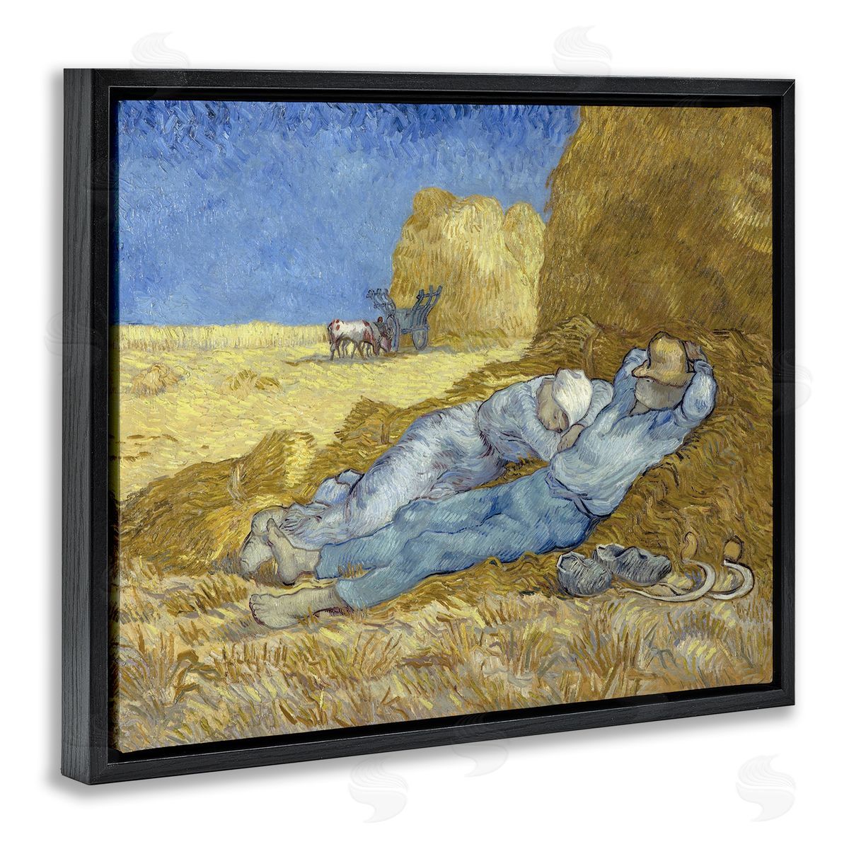 one1000paintings The Siesta Vincent van Gogh Classic Painting Black Floating Frame Canvas Wall Art Print
