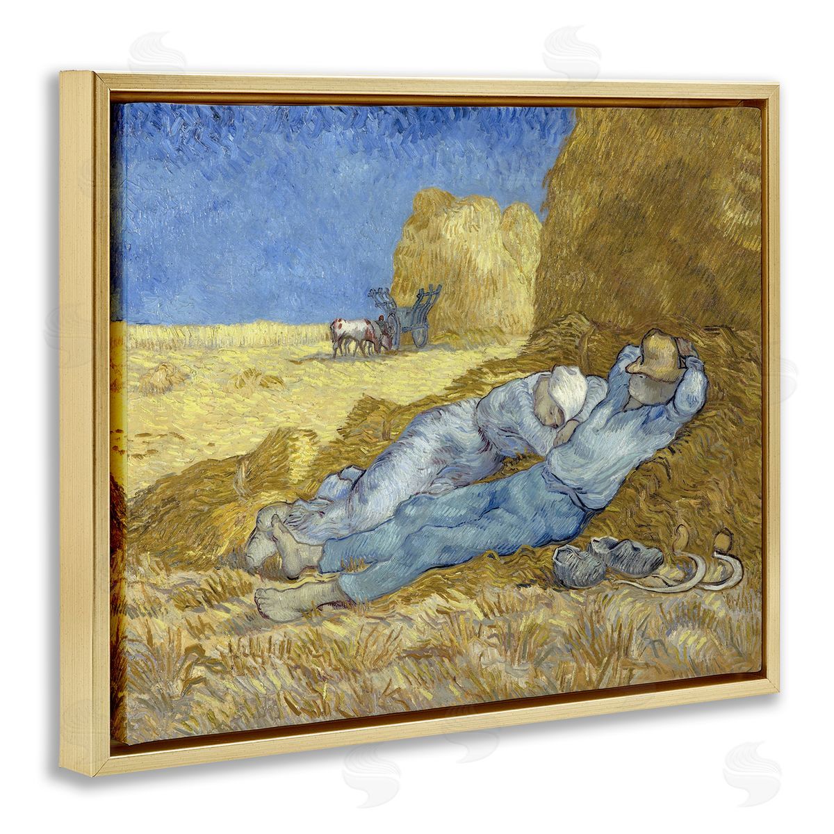one1000paintings The Siesta Vincent van Gogh Classic Painting Gold Floating Frame Canvas Wall Art Print
