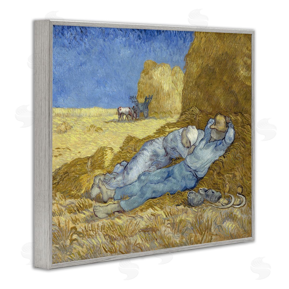one1000paintings The Siesta Vincent van Gogh Classic Painting Gray Framed Giclee Wall Art Print