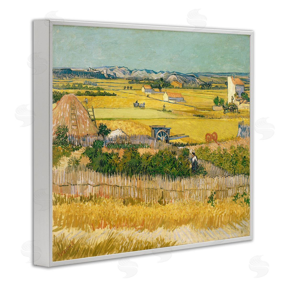 one1000paintings The Harvest Vincent van Gogh Classic Painting White Framed Giclee Wall Art Print